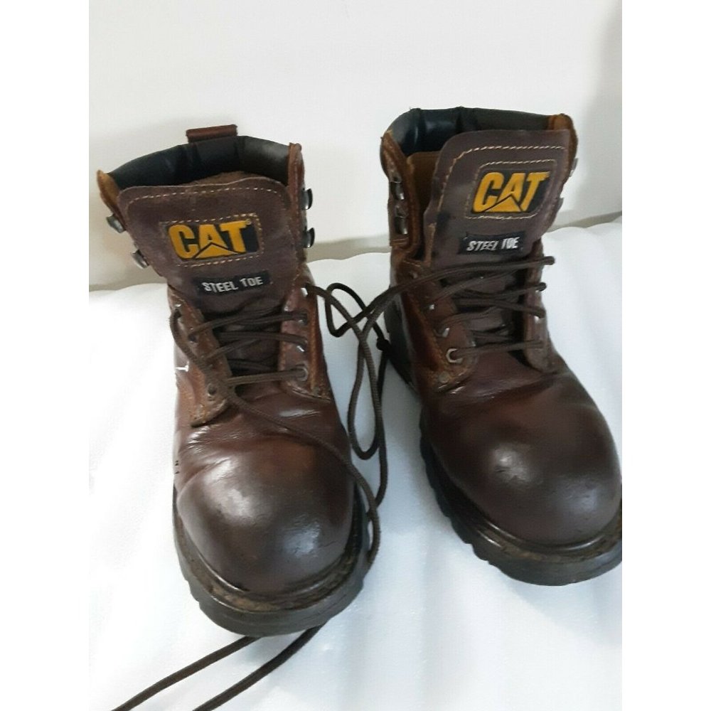 Caterpillar Brown Steel Toe Oil Resistant Mens Shoe US Size 8 1/2
